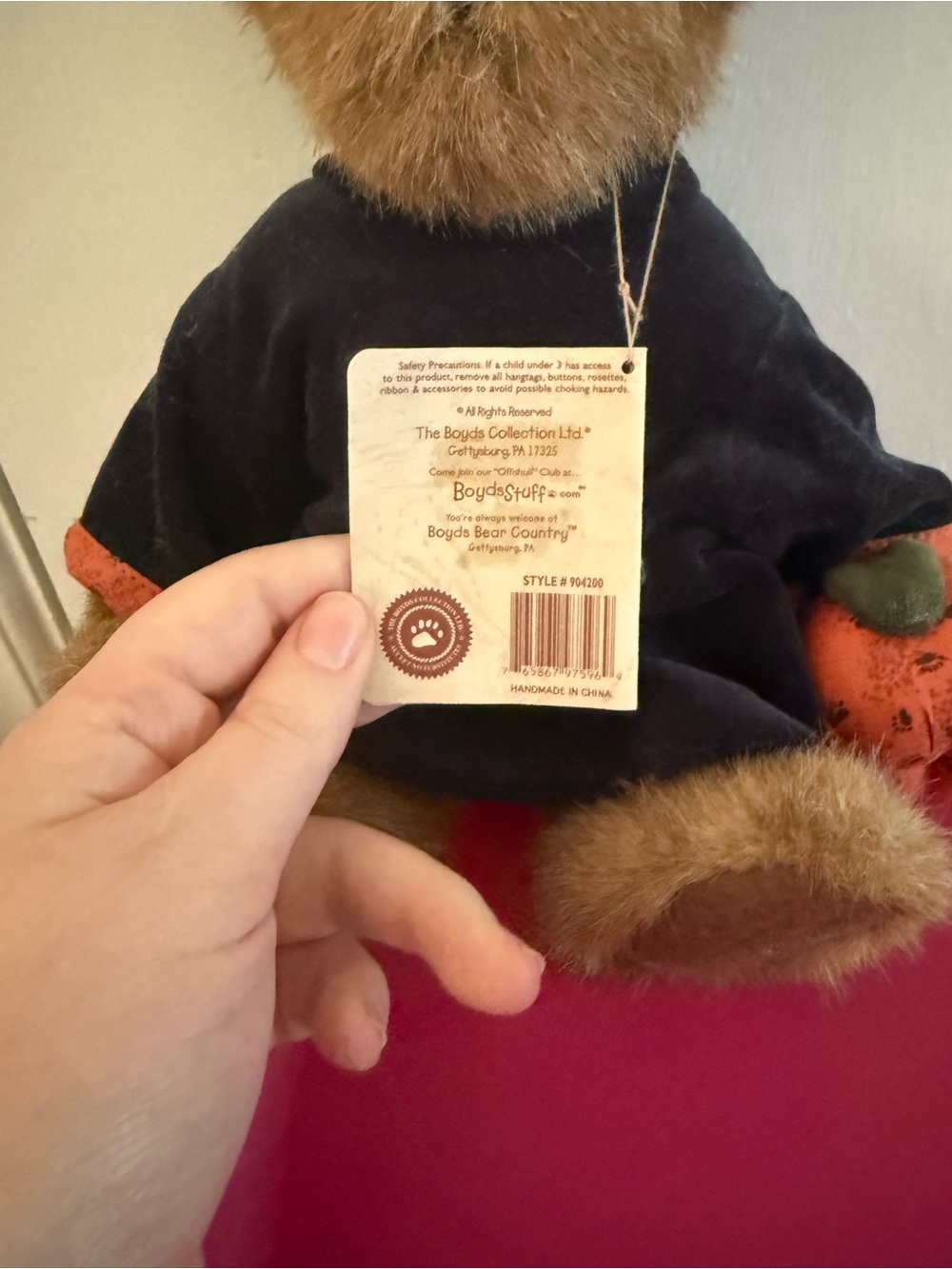 Boyds Bear Halloween Witch Plush - Brown, Black, Orange - Picture 4 of 5